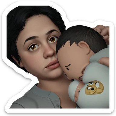 boys with short black hair sticker