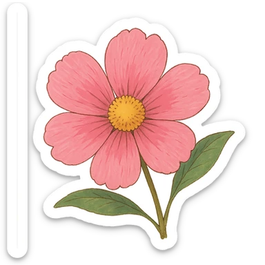 ghibli style pink flower sticker