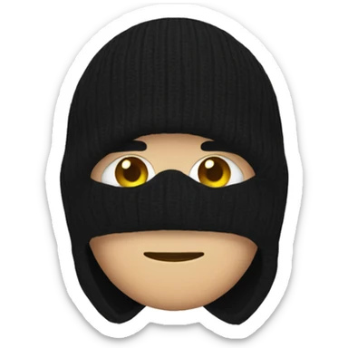 thief wearing a black woollen balaclava  sticker
