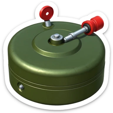 military green flat realistic anti-personnel mine sticker