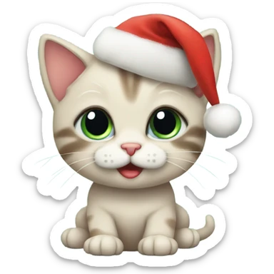 adorable christmas kitten sticker