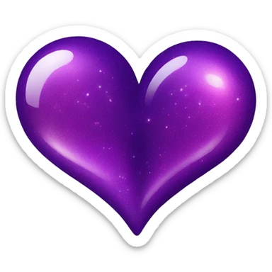 Deep purple sparkling two hearts sticker