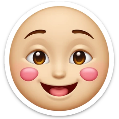 A single emoji that's feeling extreme happiness. Blushing and feeling in love. Grinning and smiling and making a kissy face. Something sweet and perfect to send to someone you love. Not a familiar love something deep and profound. Something unique. sticker