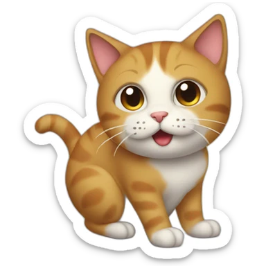 Cat that is pooping sticker