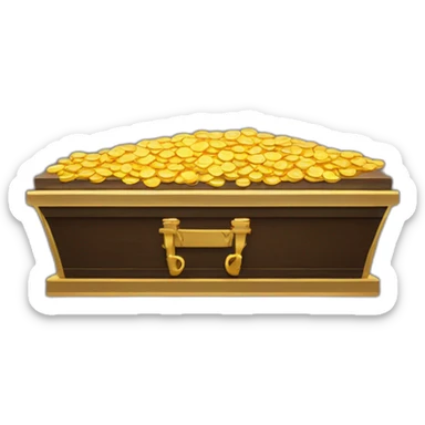 A coffin filled with gold coins sticker