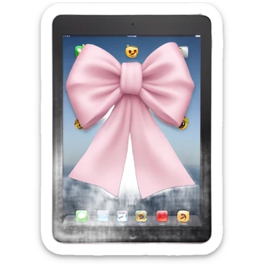 Light pink iPad screen with bow on it sticker