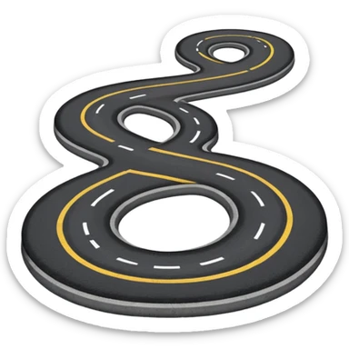 The road winding into the distance
 sticker