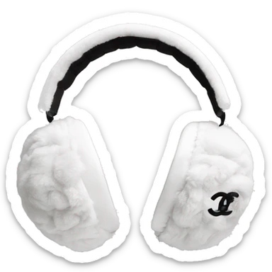 Chanel logo earmuffs white sticker