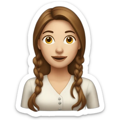 White-housewife-woman-with-long-brown-hair sticker