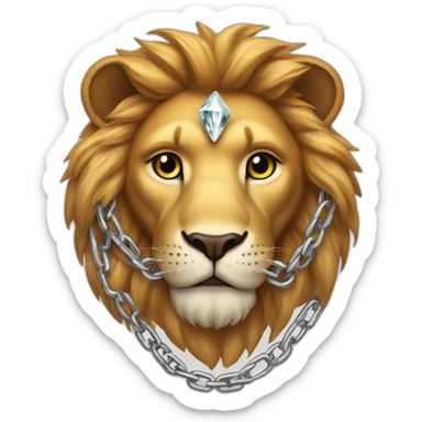 Lion with a chain diamond sticker