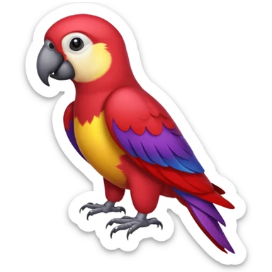 emoji de papagayo morado, rojo y amarillo sticker