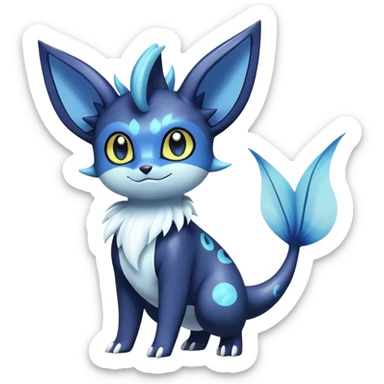 Noibat-Vaporeon-Meowstic-Umbreon-Fakémon-hybrid-creature (full body)  sticker