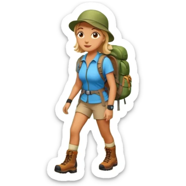 woman hiking in the woods in the sunshine sticker