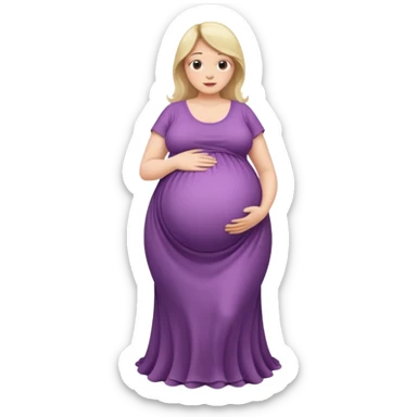 heavily pregnant woman with extremely large overdue belly sticker