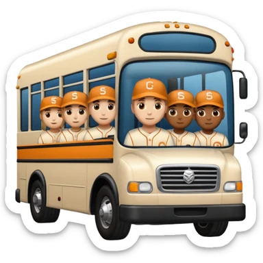 autobus de equipo llevando a egnte de basebal  y un chofer sticker