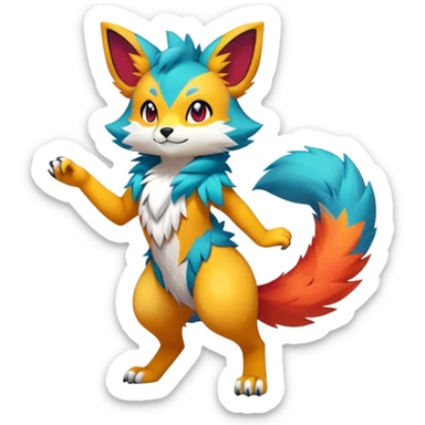 Anthro Sona Fakemon Full Body sticker
