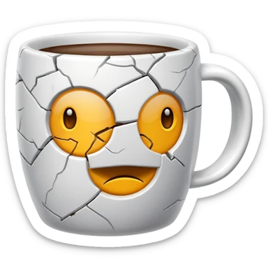 cracked mug no face sticker
