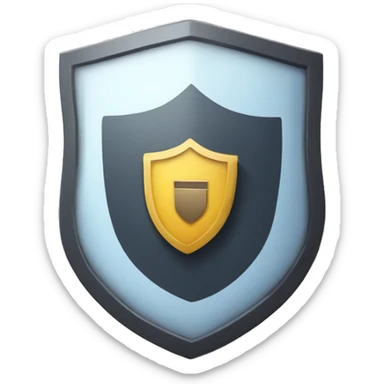 shield with a check in the center sticker