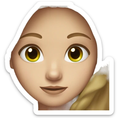 girl with a light brown hair and green eyes sticker