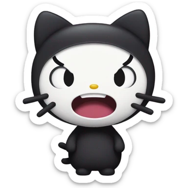 Angry kuromi hello kitty sticker