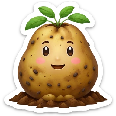 Realistic potato sticker