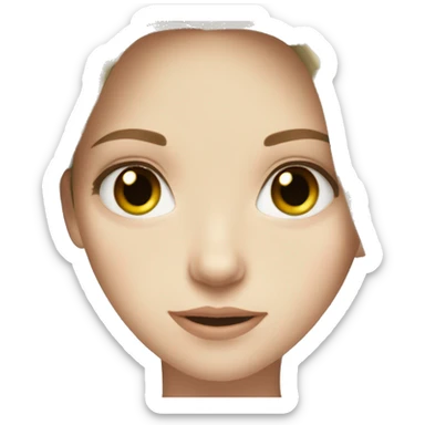 Pretty girl green eyes pale skin and long brown hair  sticker