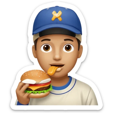 comiendo hamburguesa sticker