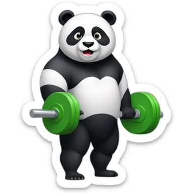 Panda who weightlifting  sticker