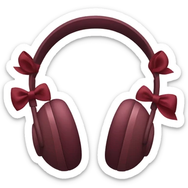 Apple headphones with burgundy bows sticker