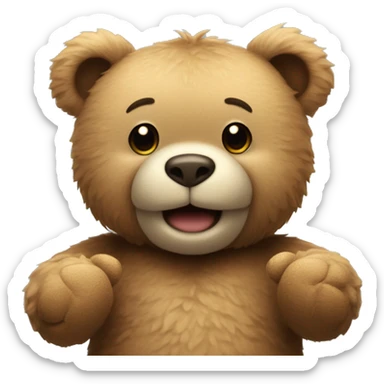 Cute teddybear with his arms out for a hug sticker