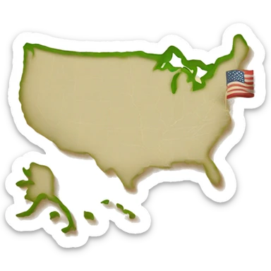 Map of USA sticker