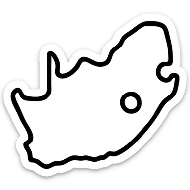 white transparent icon of the map of South Africa sticker
