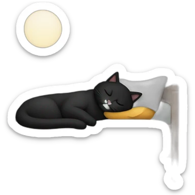 a men sleeping with a blac k cat on this bed sticker