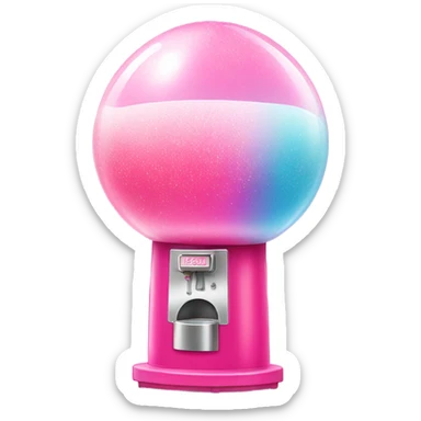 Pink ombre tall round bubblegum machine with glitter  sticker