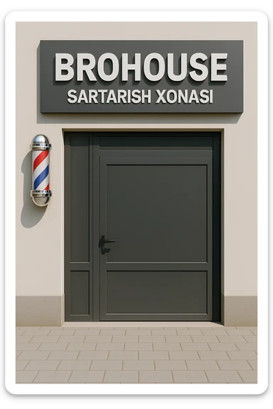 shu sartarosh xonani eshigi yopiq xolatda chizib bergin sticker