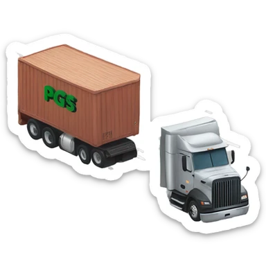 Semi truck with “PGS” letters on the side sticker