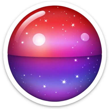 color gradient between red and purple glitter ball sticker