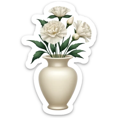 White Carnation flowers in a l sticker