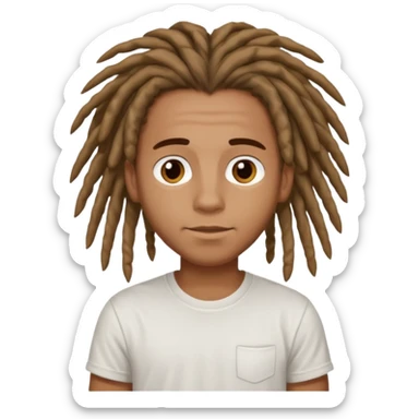 brown boy with mid-legnth dreadlocks sticker