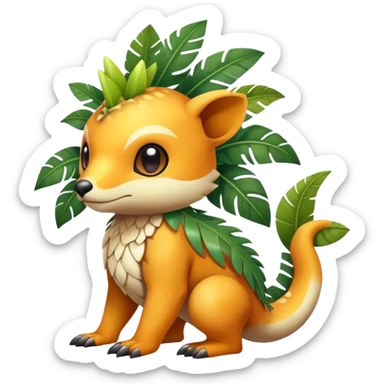 Cute cool colorful fantasy tropical animal hybrid Fakemon full body sticker