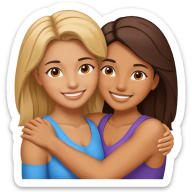 women strong hug sticker