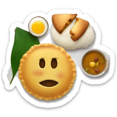 tamilnadu morning breakfast pongal image in a plate sticker