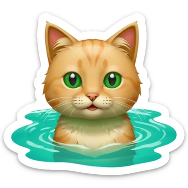 Cat in swimming pool  sticker
