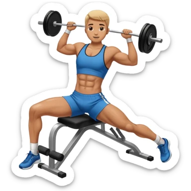 persona haciendo abdominales de piernas en el gimnasio sticker