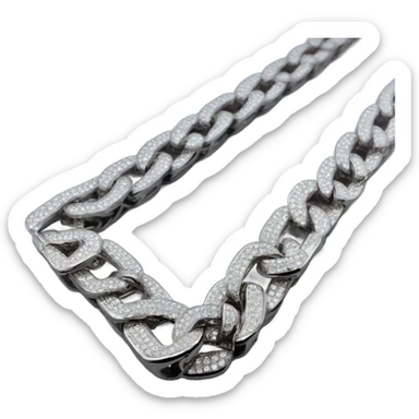 White gold Iced out cuban chain sticker