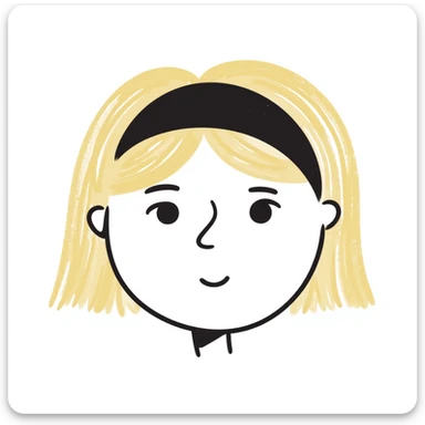 blonde girl's head, hand drawn doodle style sticker