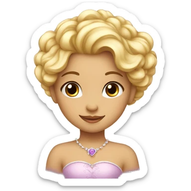 little cute princess in love with prince sticker