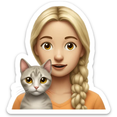 realistic portrait of girl with hellow kitty sticker
