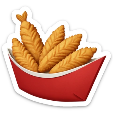 breaded chicken tenders in a red paper food boat  sticker
