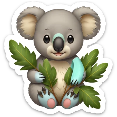 koala eating breakfast sticker